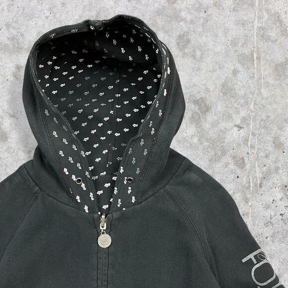 Y2K AOP Reversible Sleeve Hit Fox Racing Zip Up Hoodie - Picture 4 of 5